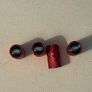 Ford logo valve Stem caps in Red set of 4 NWT